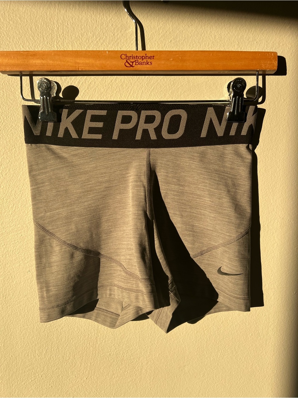Nike Pro Shorts - Gray with Black Waistband